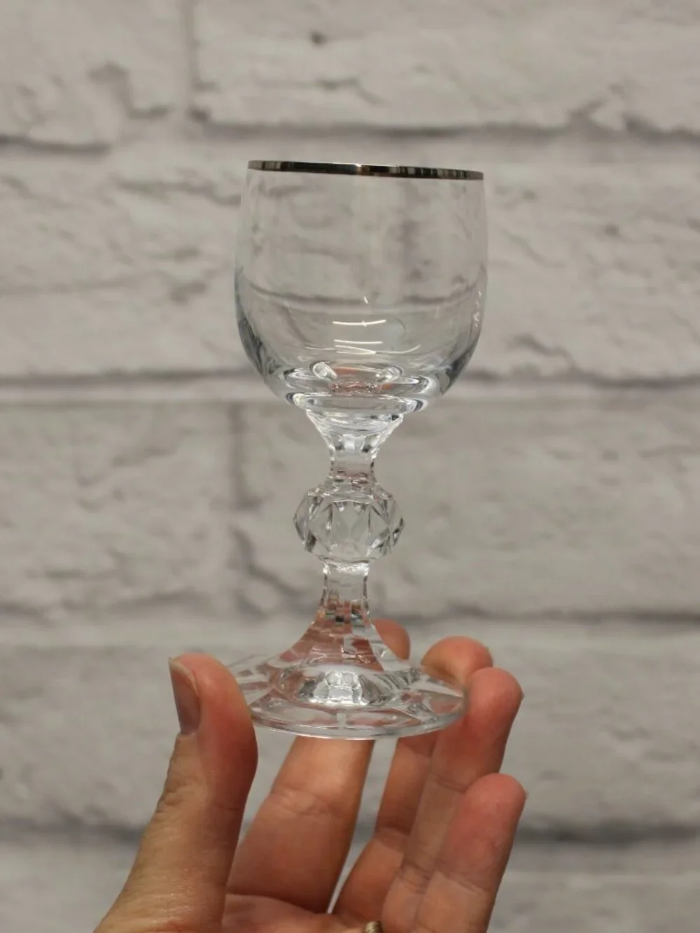 Vintage Lead Crystal Claudia Cordial Glasses Set of 4 FLAW